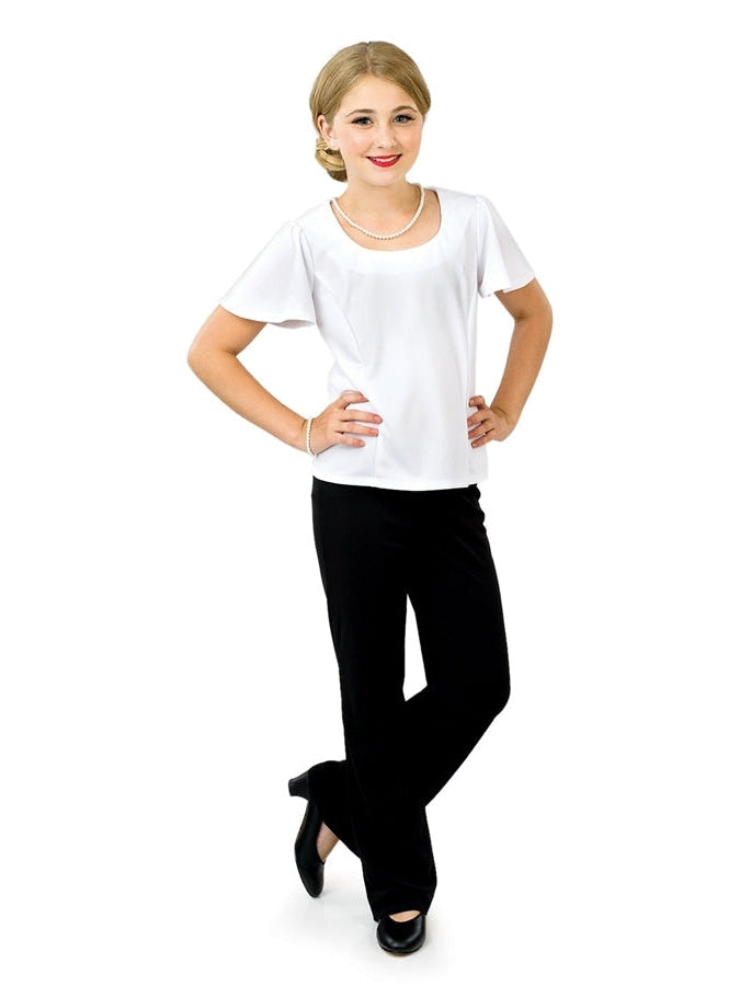 Off-White GWEN (Style #2205Y) Scoop Neck Flutter Sleeve Blouse - Youth