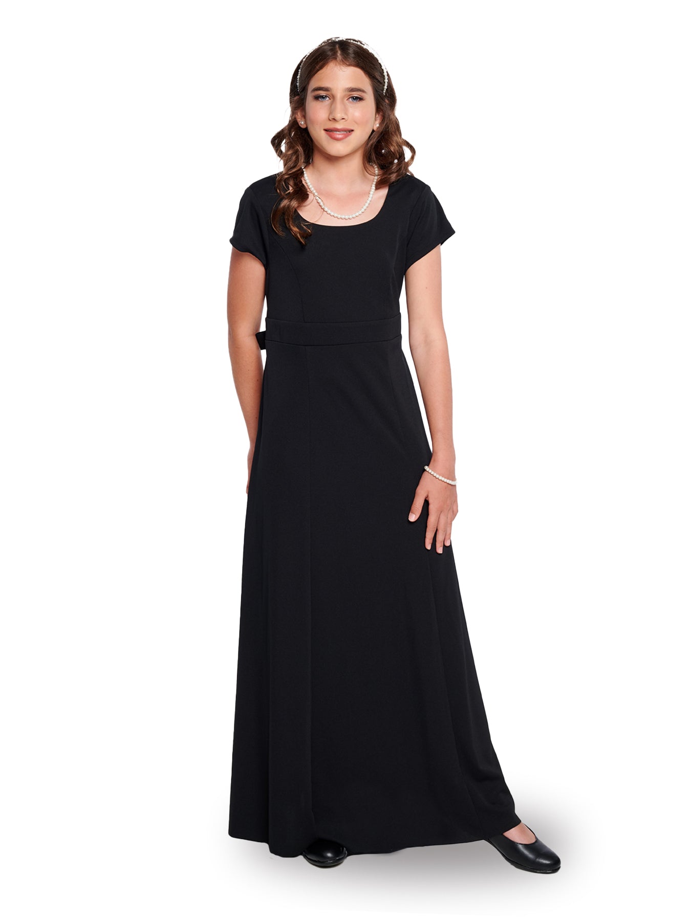 ANGELINA (Style #115Y) - Scoop Neck, Short Sleeve Dress - Youth