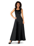 PENELOPE (Style #200) - Scoop Neck, Sleeveless Satin Dress