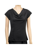 PRISCILLA (Style #2433Y) - Cowl Neck Cap Sleeve Blouse - Youth