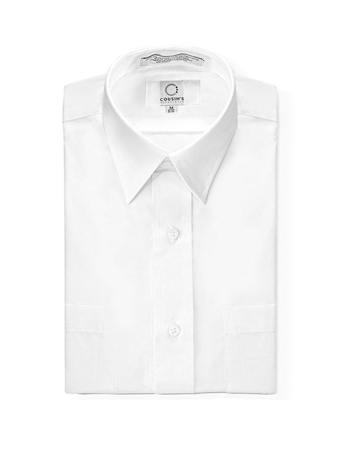 750-Y - White Laydown Collar Non-Pleated Dress Shirt