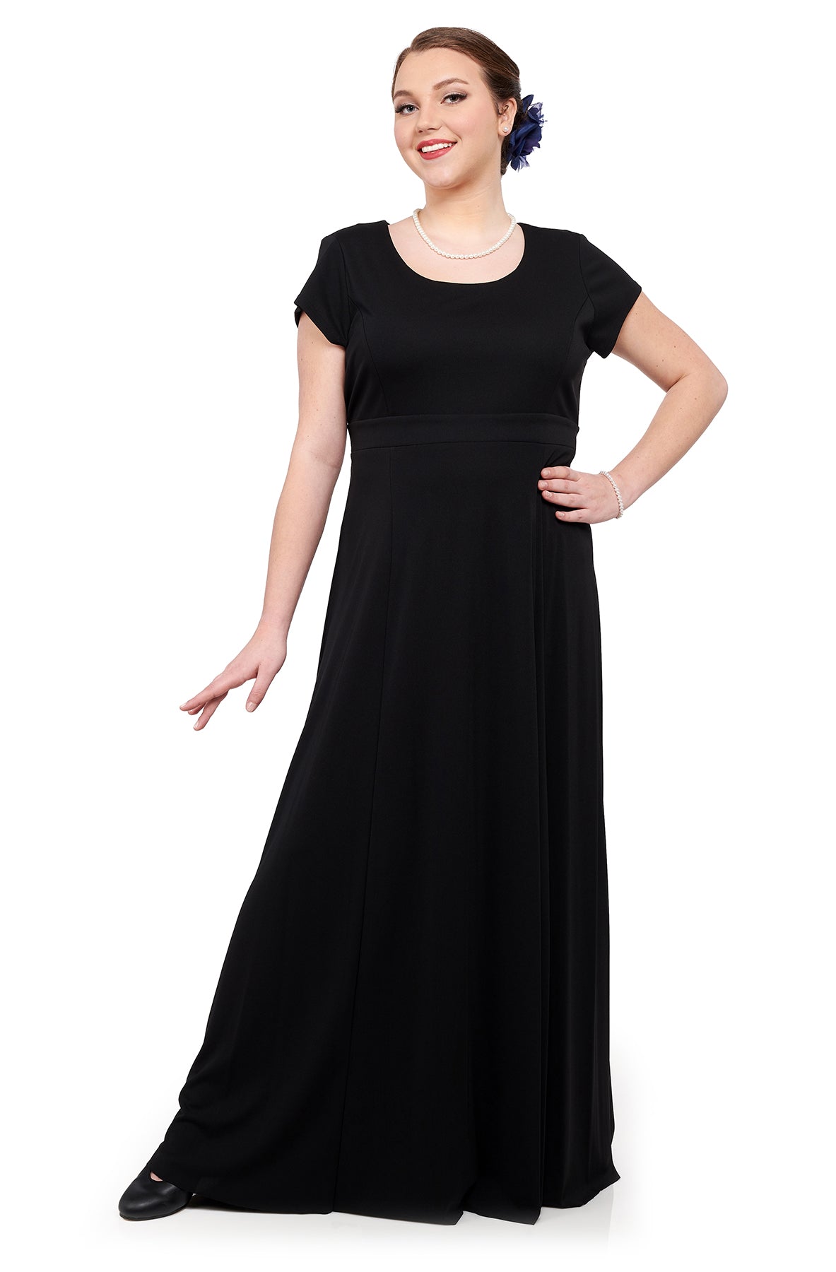 ANGELINA (Style #115) - Scoop Neck, Short Sleeve Dress