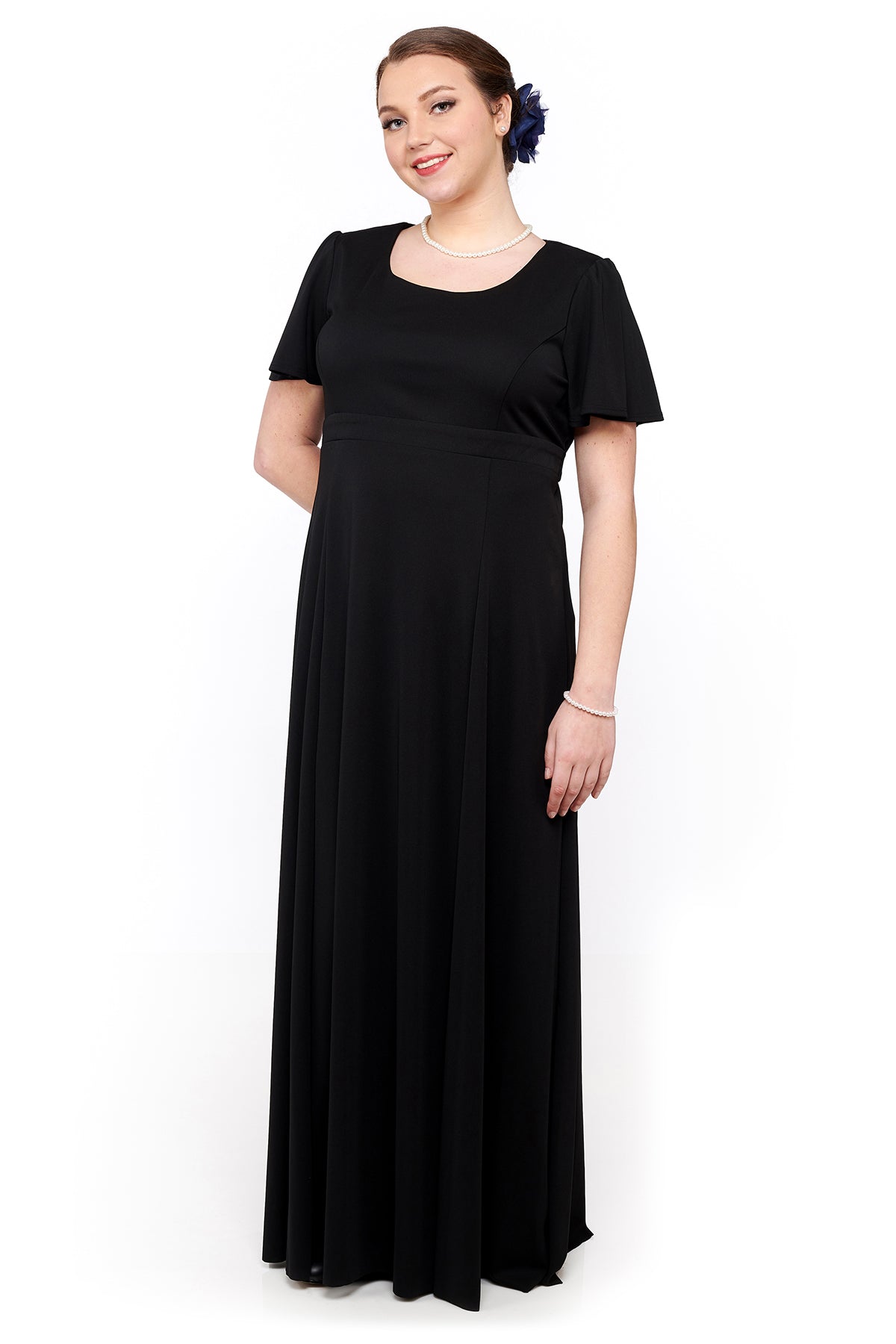 CHRISTINA (Style #119) - Flutter Sleeve Scoop Neckline Dress