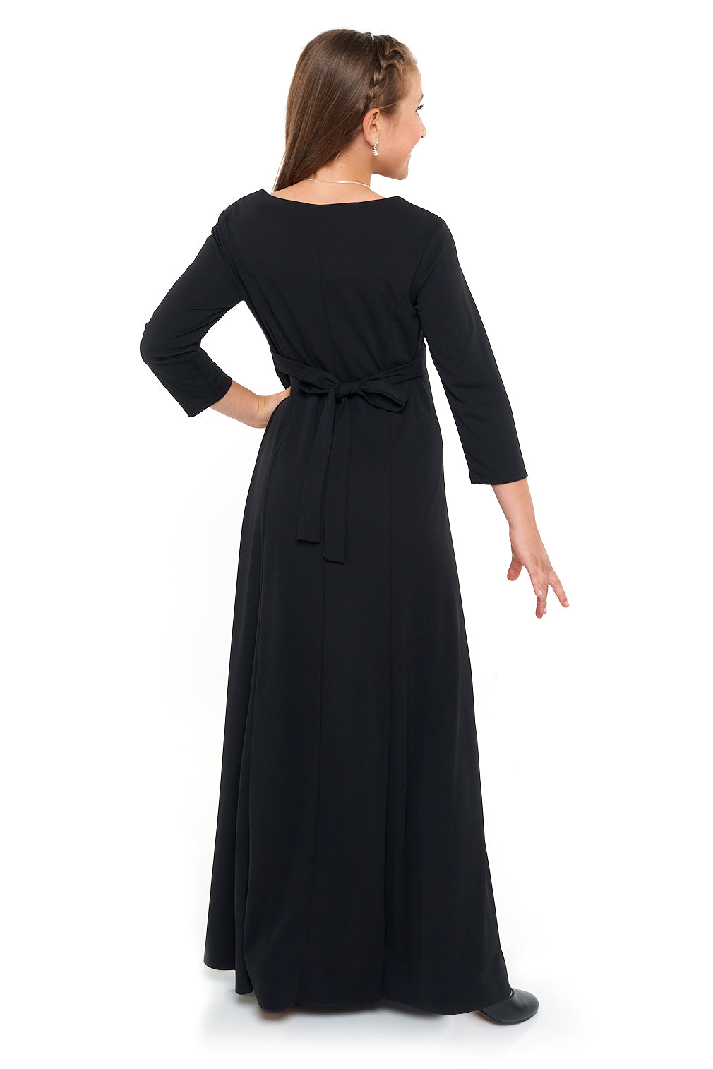 black three quarter sleeve dress Taylor 3/4 Sleeve Concert Dress-Youth | Concert Dresses
