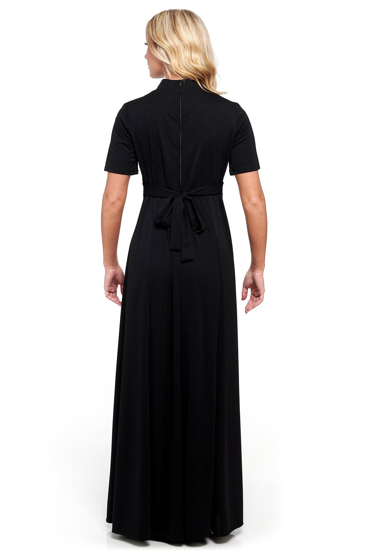 NEW! KACEY (Style #149) - Banded Bow Neck, Short Sleeve Gown