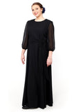 BRIANNA (Style #152) - High Scoop Neck, 3/4 Sleeve Gown