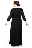 BRIANNA (Style #152) - High Scoop Neck, 3/4 Sleeve Gown