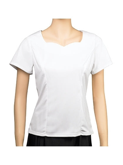 Off-White DAPHNE (Style #2203) - Sweetheart Neck Short Sleeve Blouse
