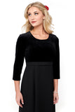 DEVYN (Style #2504) - Scoop Neck, 3/4 Sleeve, Velvet bodice Gown