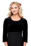DEVYN (Style #2504) - Scoop Neck, 3/4 Sleeve, Velvet bodice Gown