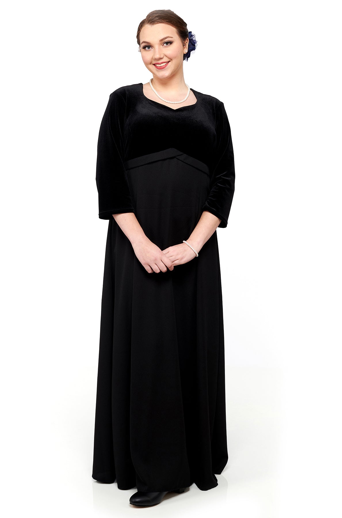 ALEXANDRA (Style #2508) - Velvet Heart Neck, 3/4 Sleeve Dress ALEXANDRA (Style #2508) - Velvet Heart Neck, 3/4 Sleeve Dress