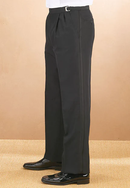 3034P - Pleated Polyester Adjustable Tuxedo Trousers