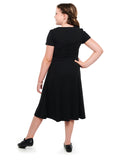 TORI (Style #409) - Crew V-Notch Neckline Swing Dress-Youth