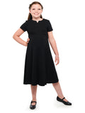 TORI (Style #409) - Crew V-Notch Neckline Swing Dress-Youth