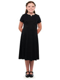 TORI (Style #409) - Crew V-Notch Neckline Swing Dress-Youth