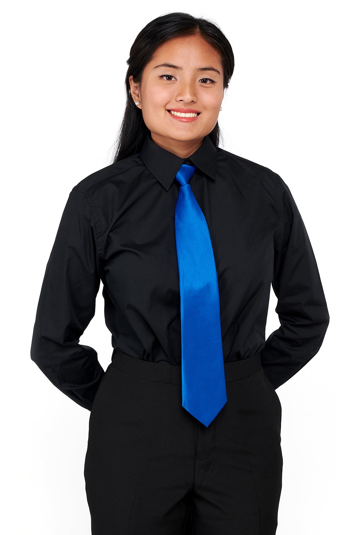 LOGAN (Style #6707L) - Ladies Black Shirt With Tie Package