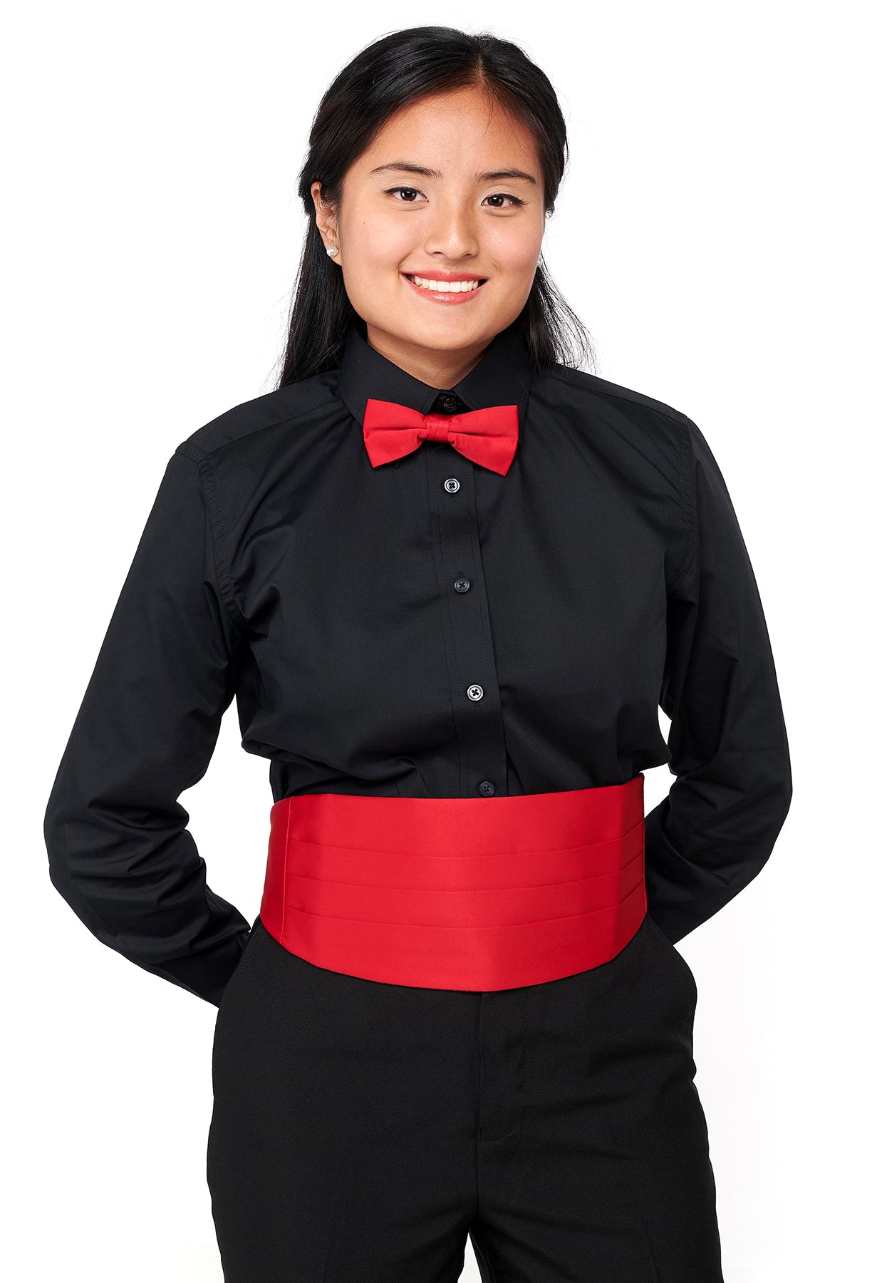 751L - Ladies Black Laydown Collar Non-Pleated Dress Shirt 751L - Ladies Black Laydown Collar Non-Pleated Dress Shirt