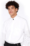 770 - White Mandarin Collar Non-Pleated Shirt