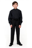 770B and 771B - Mandarin Collar Non-Pleated Shirt - Boys