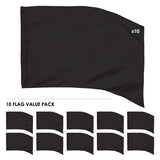 FL10PK - 10 BLACK SOLID COLOR GUARD FLAGS VALUE PACK