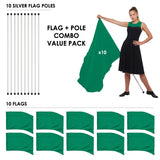 FLP01PK - VALUE PACK FLAGS AND POLES - 10 SETS - 13 FLAG COLORS!