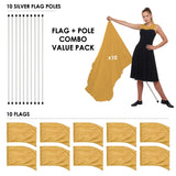 FLP01PK - VALUE PACK FLAGS AND POLES - 10 SETS - 13 FLAG COLORS!