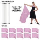 FLP01PK - VALUE PACK FLAGS AND POLES - 10 SETS - 13 FLAG COLORS!