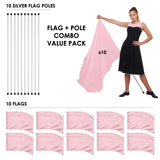 FLP01PK - VALUE PACK FLAGS AND POLES - 10 SETS - 13 FLAG COLORS!
