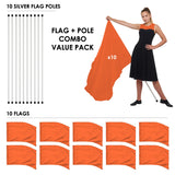 FLP01PK - VALUE PACK FLAGS AND POLES - 10 SETS - 13 FLAG COLORS!