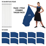 FLP01PK - VALUE PACK FLAGS AND POLES - 10 SETS - 13 FLAG COLORS!