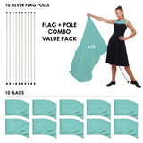 FLP01PK - VALUE PACK FLAGS AND POLES - 10 SETS - 13 FLAG COLORS!
