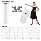 FLP01PK - VALUE PACK FLAGS AND POLES - 10 SETS - 13 FLAG COLORS!