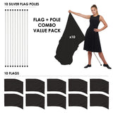 FLP01PK - VALUE PACK FLAGS AND POLES - 10 SETS - 13 FLAG COLORS!