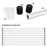 FP01PK - Value Pack of 10 Silver Color Guard Flag Pole