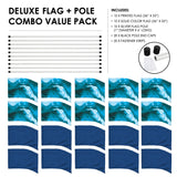 FL33P01PK - DELUXE PRINTED FLAG AND POLE COMBO PACK