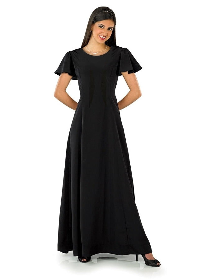 JOYCE (Style #108) - High Scoop Neck Flutter Sleeve Dress JOYCE (Style #108) - High Scoop Neck Flutter Sleeve Dress
