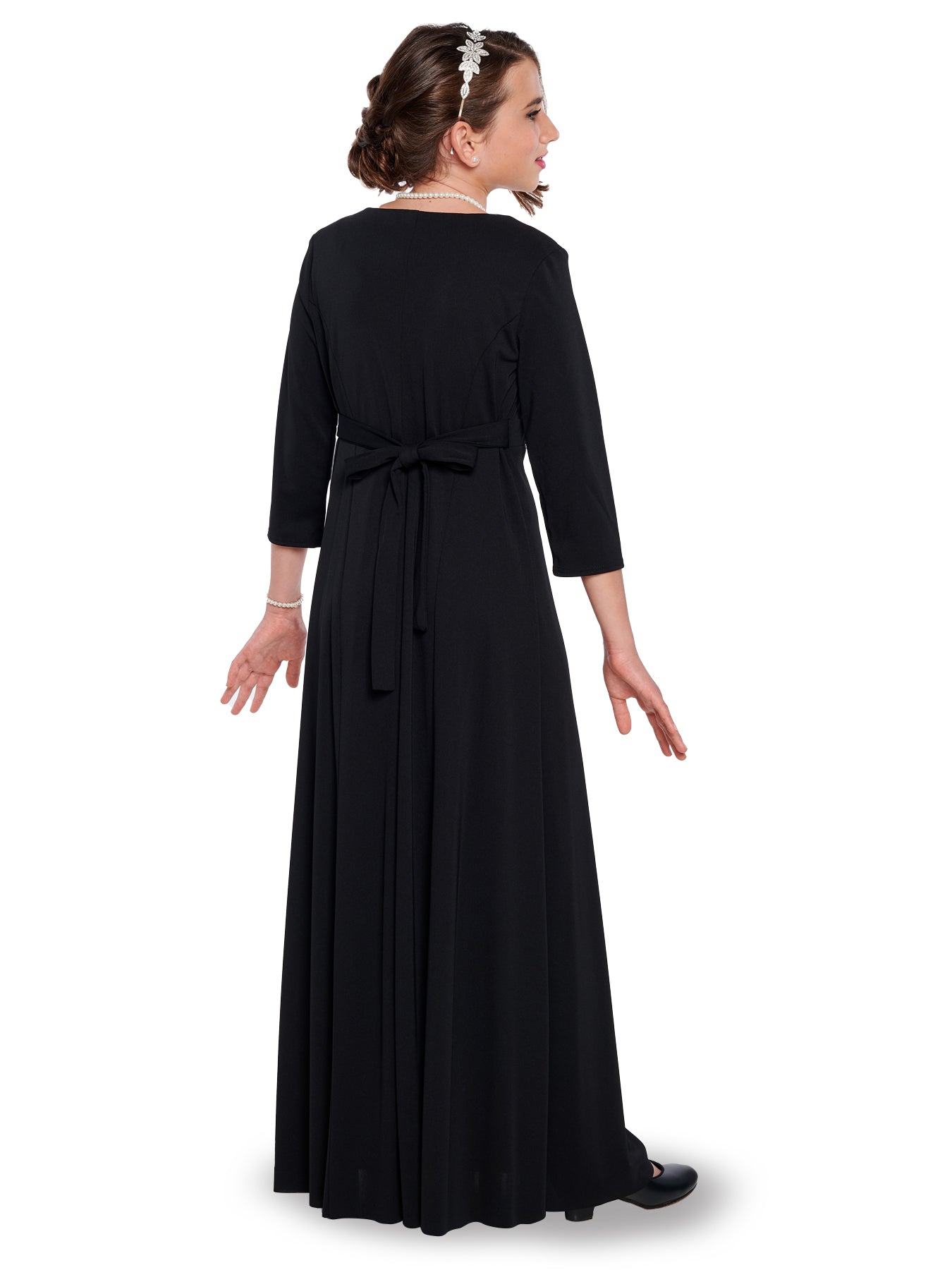 NATALIE (Style #125Y) - Scoop Neckline 3/4 Sleeve Dress - Youth