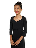 CHARLOTTE (Style #128Y) - Heart Shaped Neck, 3/4 Sleeve Dress - Youth