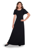 JOYCE (Style #108Y) High Scoop Neck Flutter Sleeve Dress - Youth