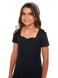 CHLOE (Style #143Y) - Sweetheart Neck, Short Sleeve Dress - Youth