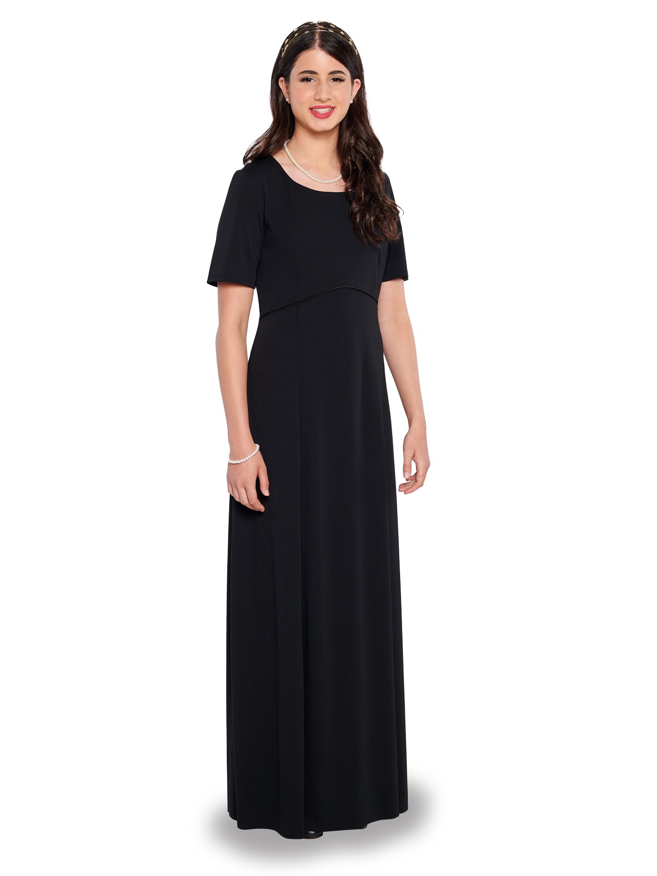 LILY (Style #145) - Scoop Neck, Short Sleeve Gown