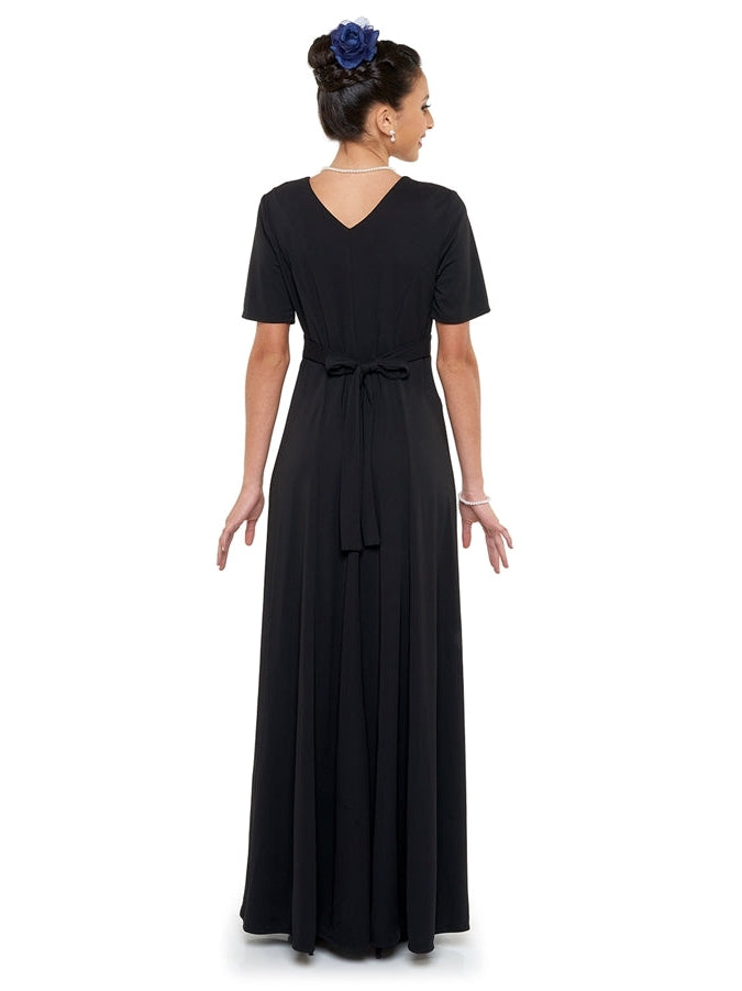 OPHELIA (Style #154) - High Scoop Neck Short Sleeve Dress
