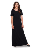 OPHELIA - STYLE #154Y - High Scoop Neck, Short Sleeve Dress - Youth
