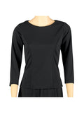 DEMI (Style #2290) - High Scoop Neck 3/4 Sleeve Blouse