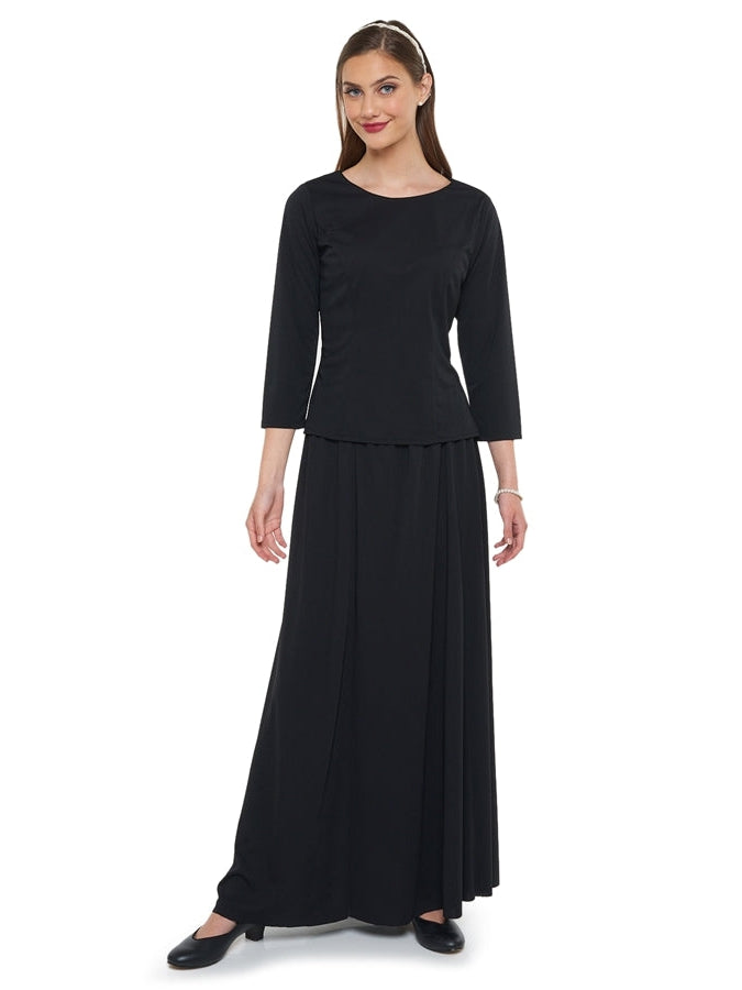 Long sleeve black concert dress hotsell