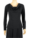 AMANDA (Style #2435) - Cowl Neck Long Sleeve Blouse