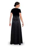 STEPHANIE (Style #2503) - Velvet Sweetheart Neck, Short Sleeve Dress