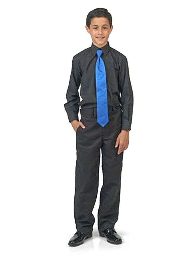 VINCENT (Style #6701-Y) Black Shirt With Dress Trousers Package Youth
