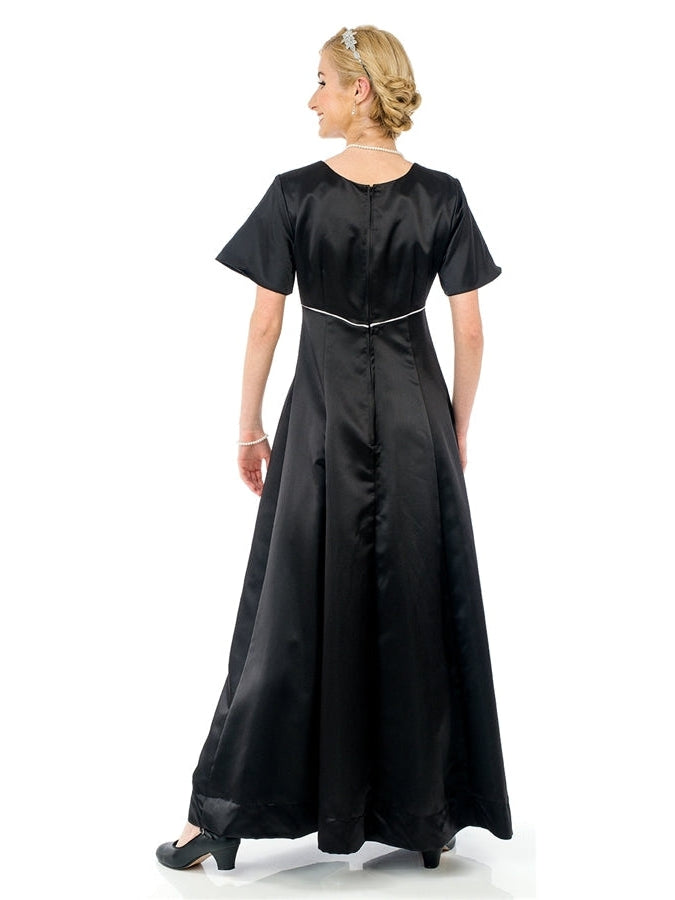 MOLLY (Style #3500) - Scoop Neck, Short Sleeve, Black & White Dress