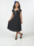 CHELSEA (Style #518Y) - Heart Shaped Neck Cap Sleeve Show Choir Dress- Youth